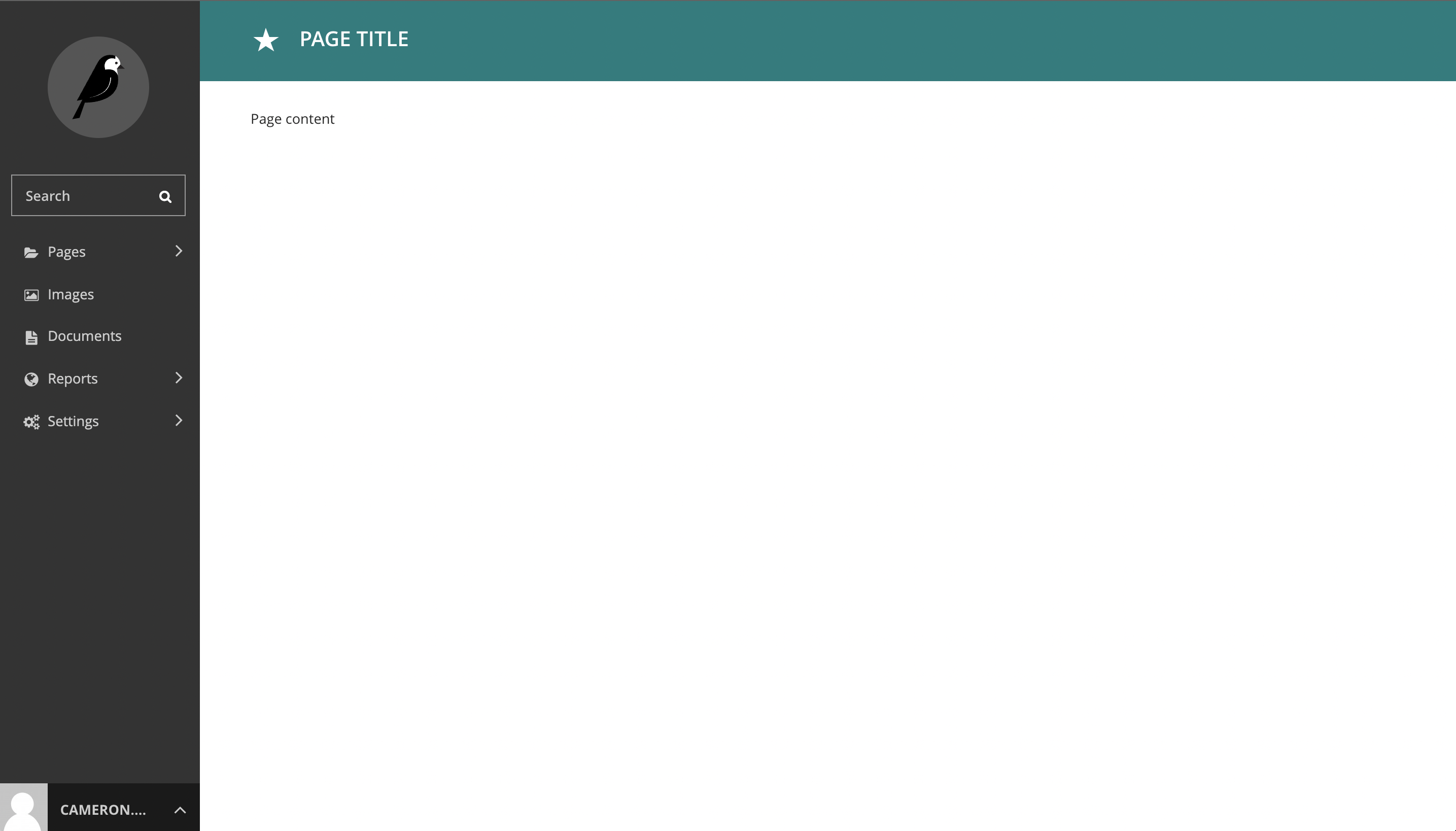 Wagtail Admin with green header